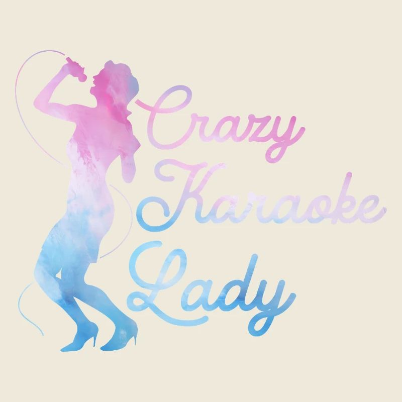 Crazy Karaoke Lady Chanteuse Chant