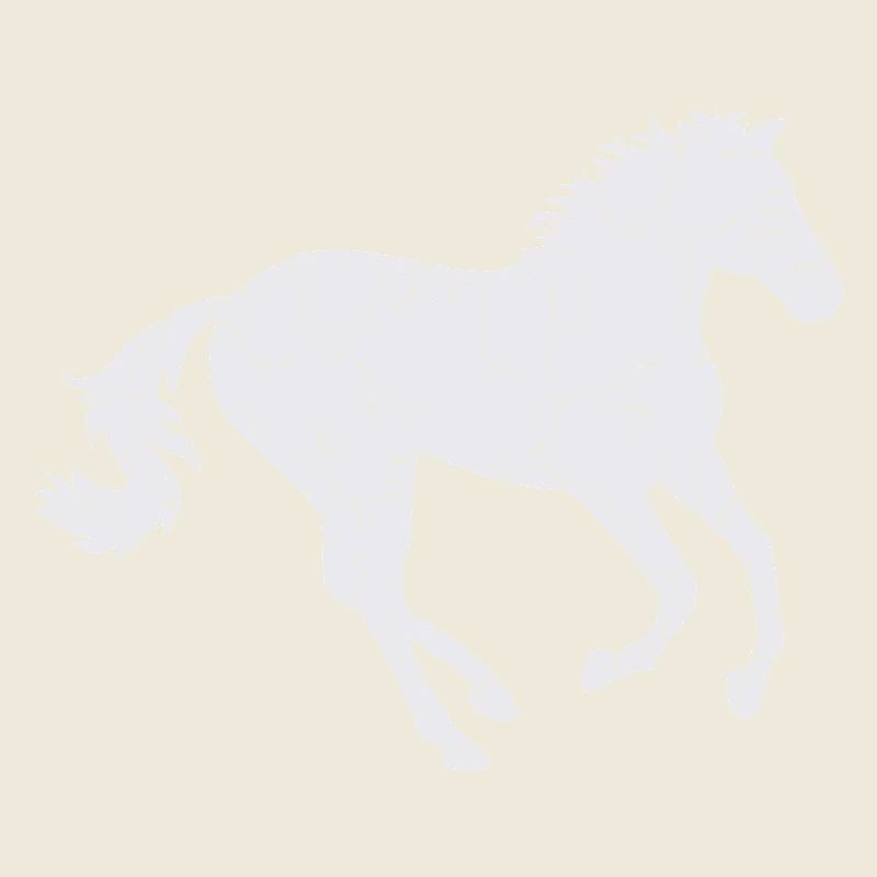 Cheval blanc au galop