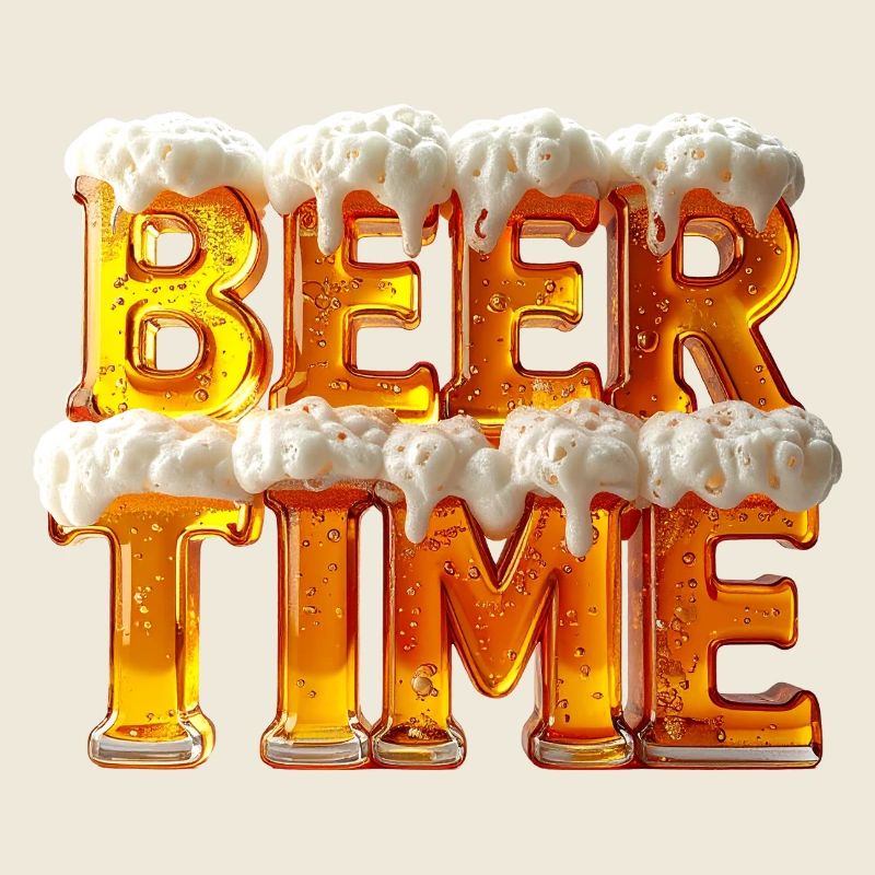Beer Time – 3D Bierglas-Buchstaben mit Schaum