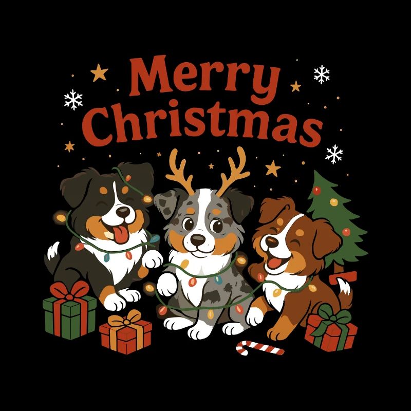 Süßes Australian Shepherd Weihnachtdesign