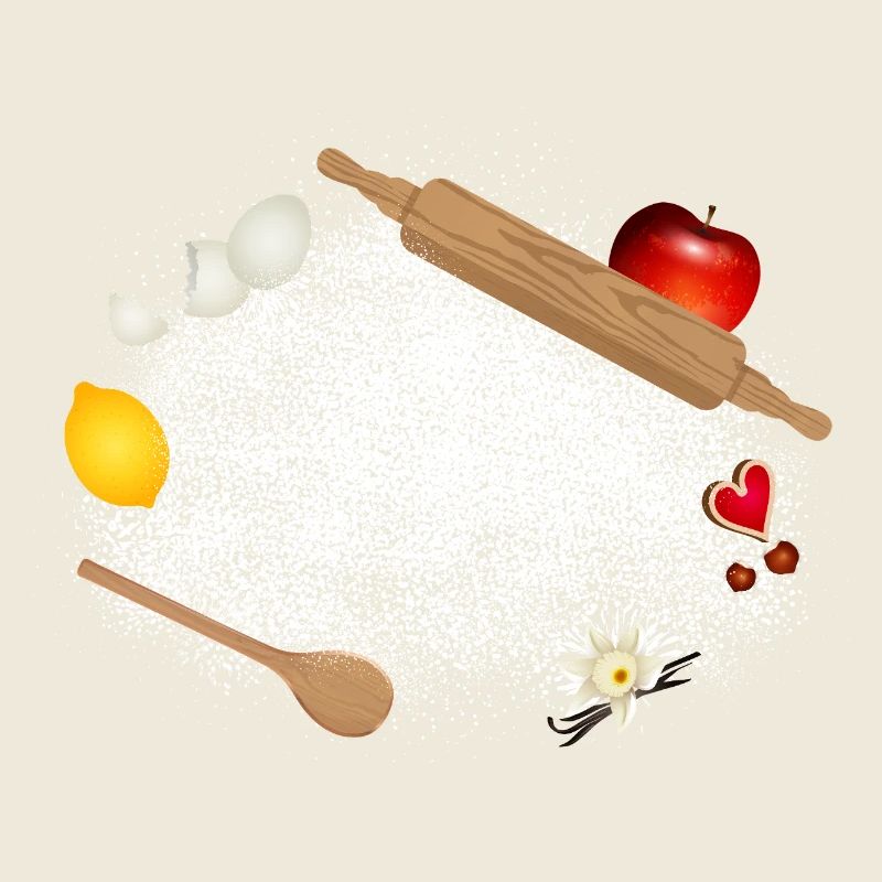 Flour and ingredients – atmospheric kitchen motif