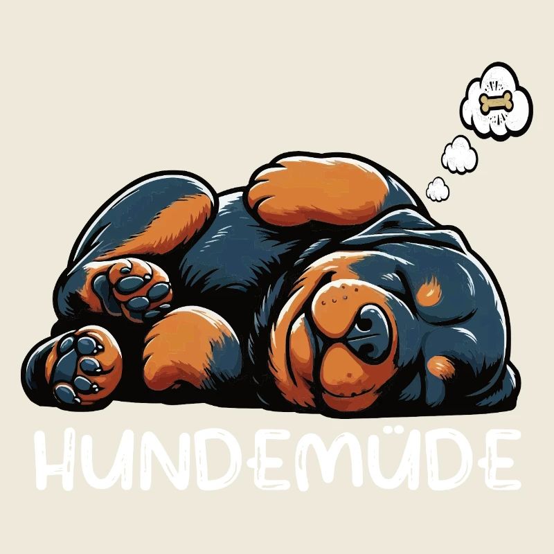 Hundemüde Rottweiler Rottweilerbesitzer Rottie