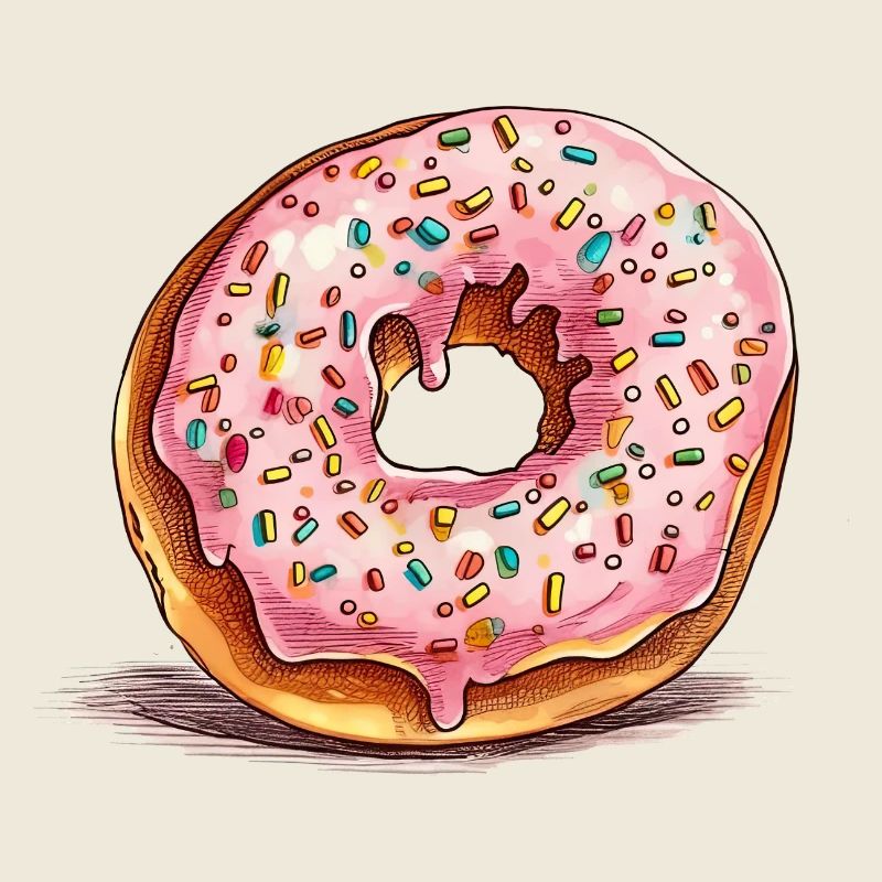 Donut rose avec des vermicelles