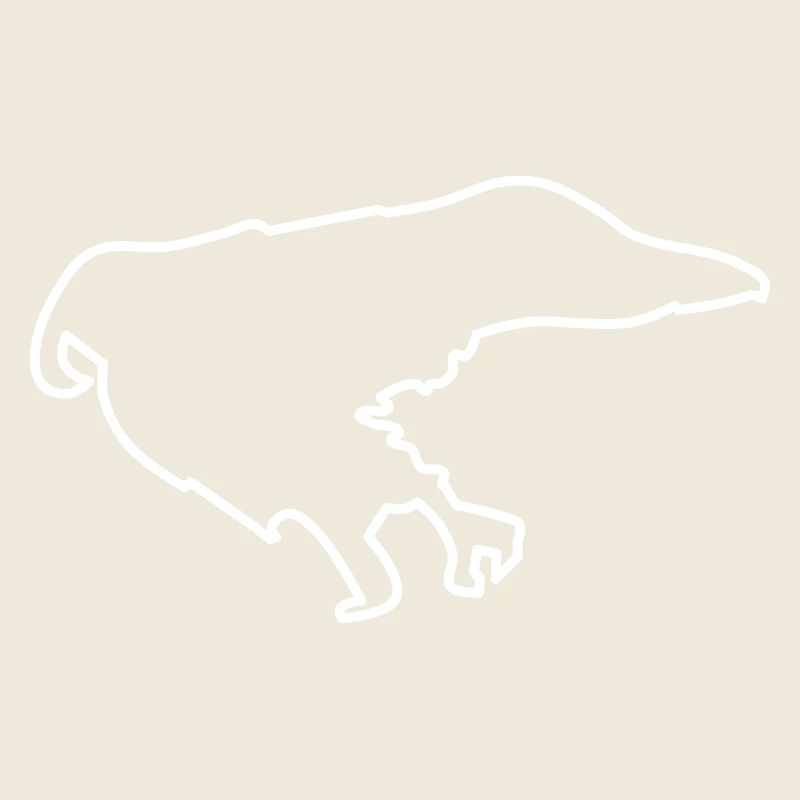 Île de Borkum Contour blanc