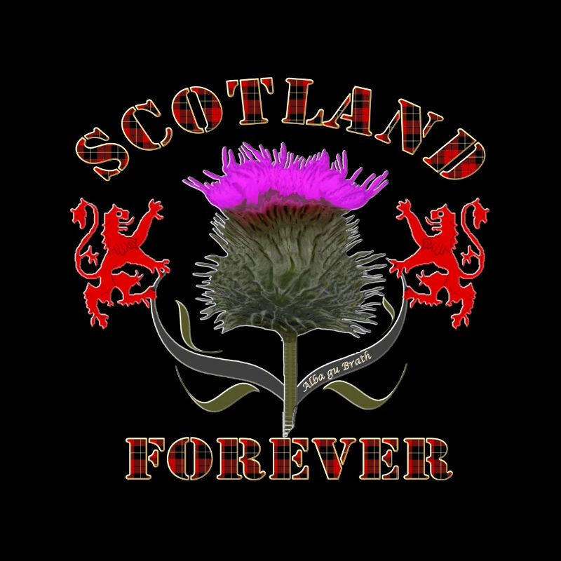 scotland forever thistle_red tartan