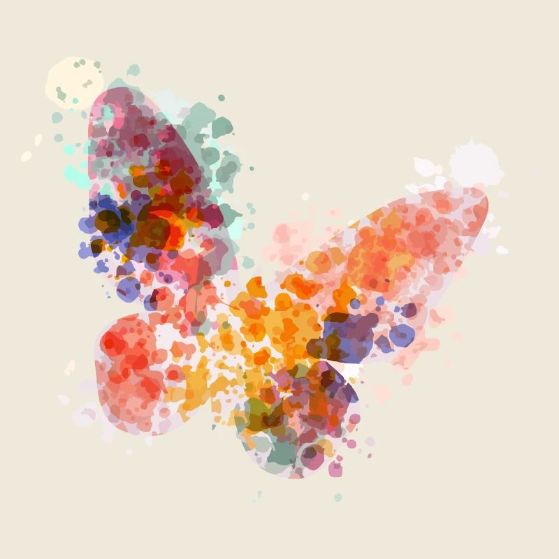 Aquarelle papillon en Color Splash