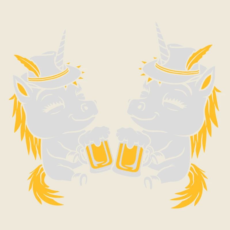 Bier Anstoßen Einhorn Team