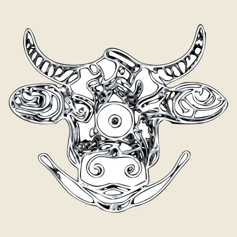 Tête de vache zentangle