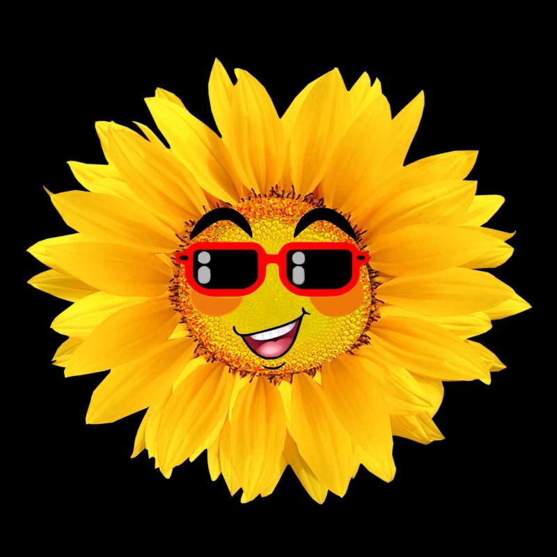 Sonnenblume mit lustigem Gesicht