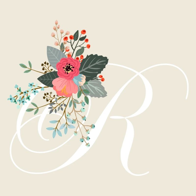 Lettre r fleuris