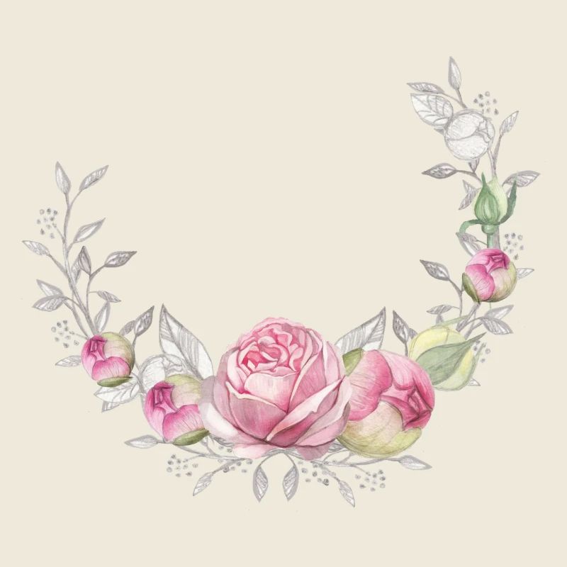 Blumenkranz mit Rosen, personalisierbar
