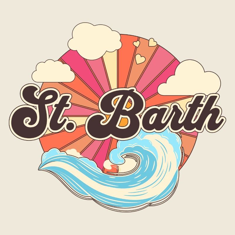 Saint Barthelemy Retro 80s Beach