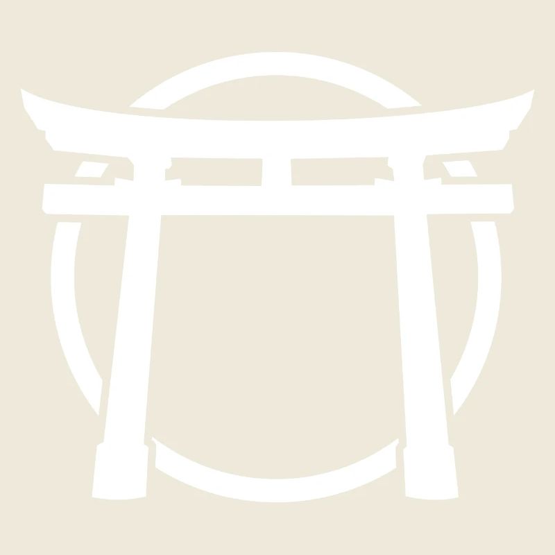 Minimalist White Torii Gate: Serenity