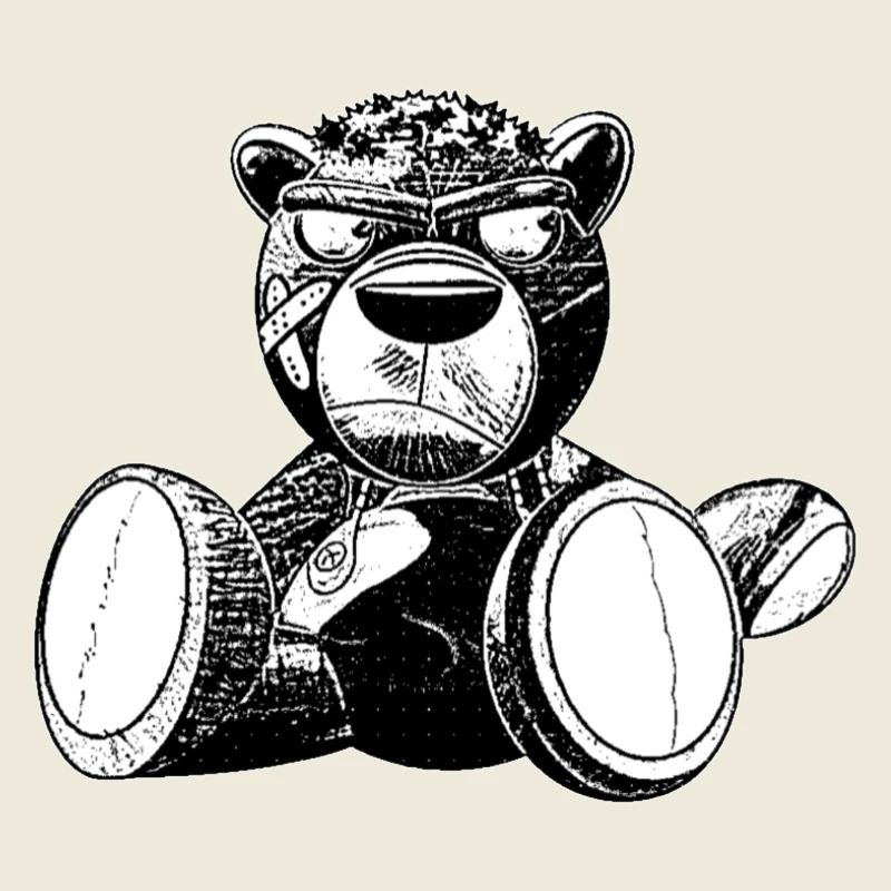 Creepy Teddy Black&White