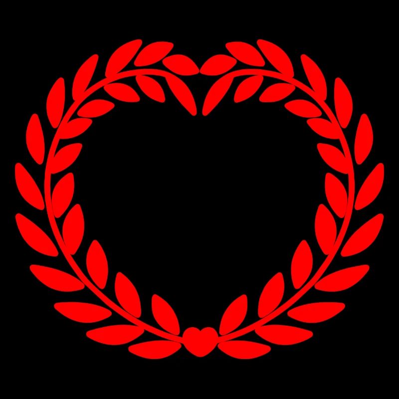 Lorbeerkranz in Herzform rot