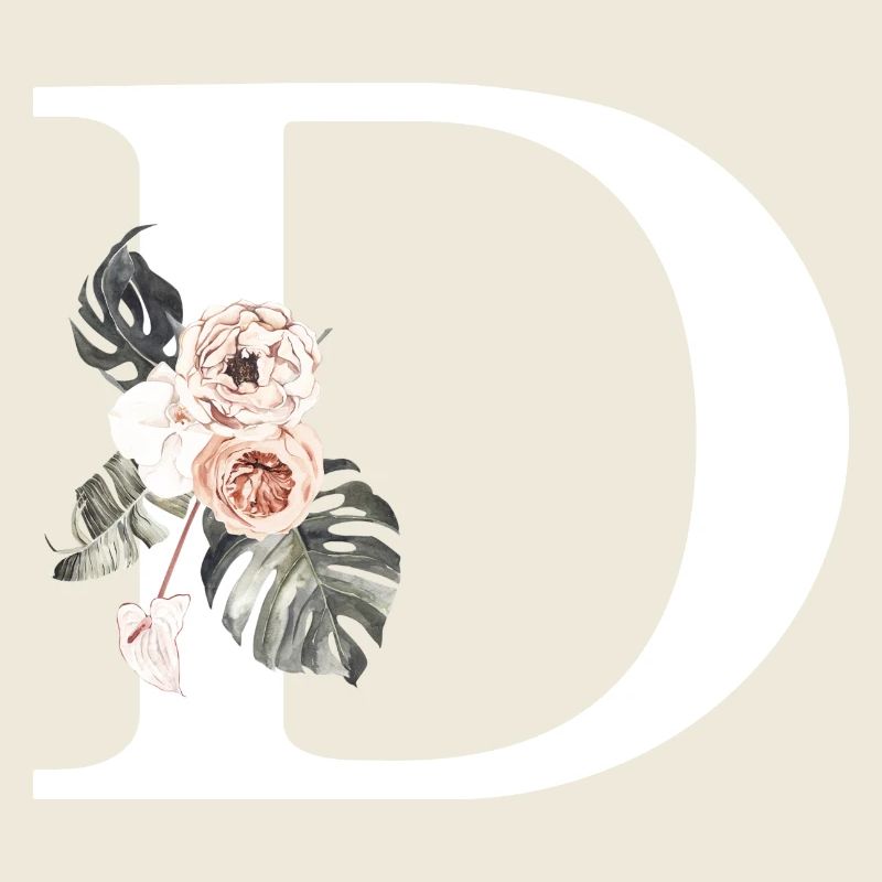 Tropischer Blumenbuchstabe D