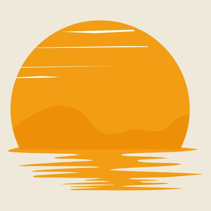 Retro Sunset Rays Wavy