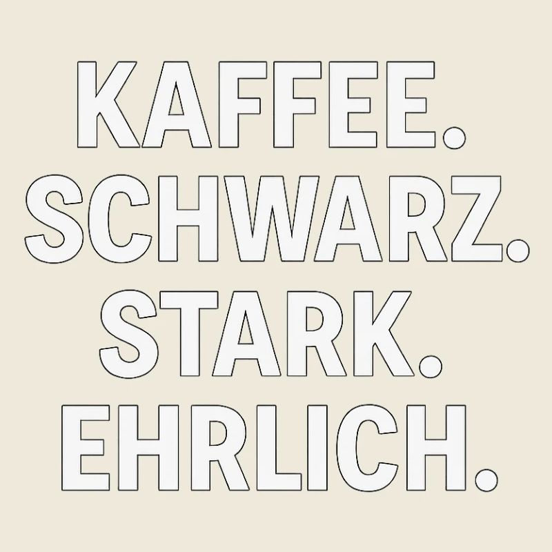 Kaffeespruch - Kaffe, schwarz, stark, ehrlich