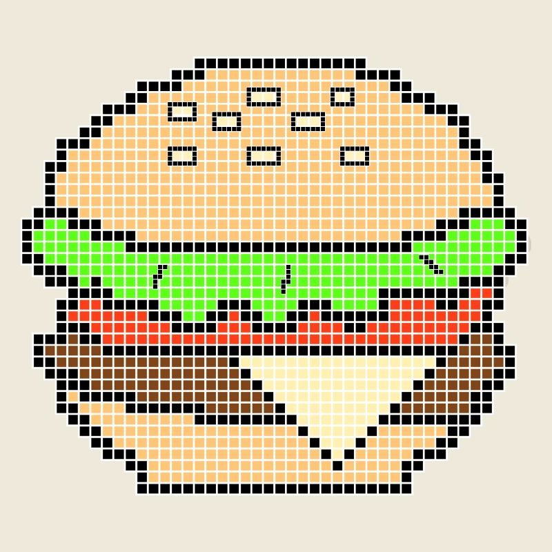 Pixel Art Cheeseburger Design