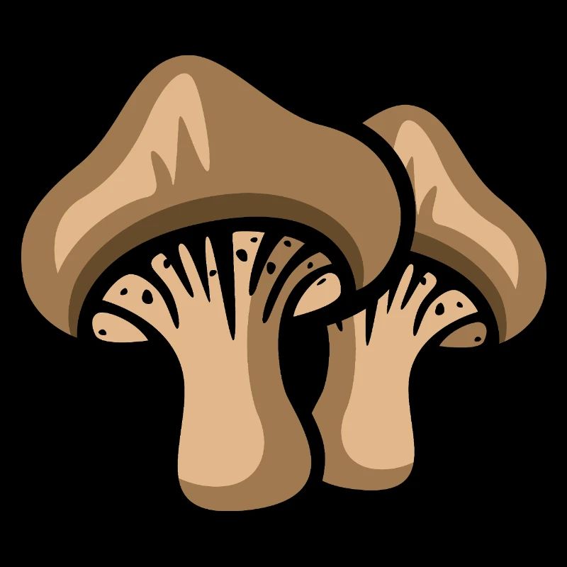 Deux champignons de dessin animé – Nature amusante et conception de la forêt