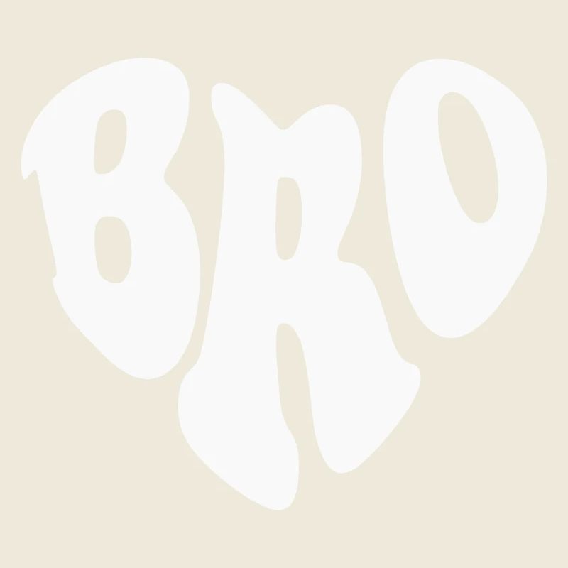 Bro (Brother) Retro Heart – Anpassbare Farbe
