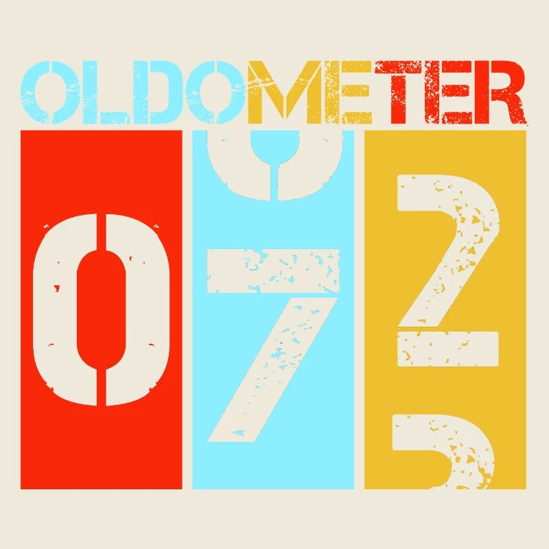 Oldometer 72 Lustiges 72. Geburtstags-Retro-Design