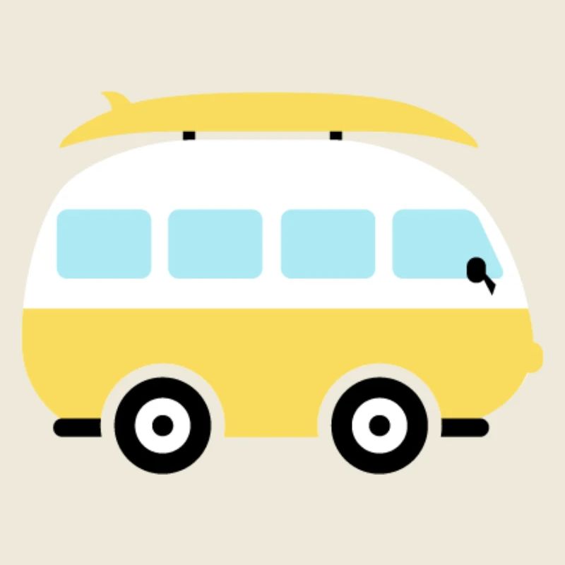 Small yellow van