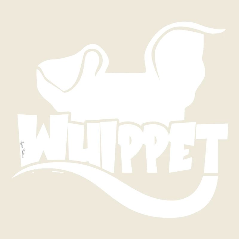 Whippet Silhouette - Weiß