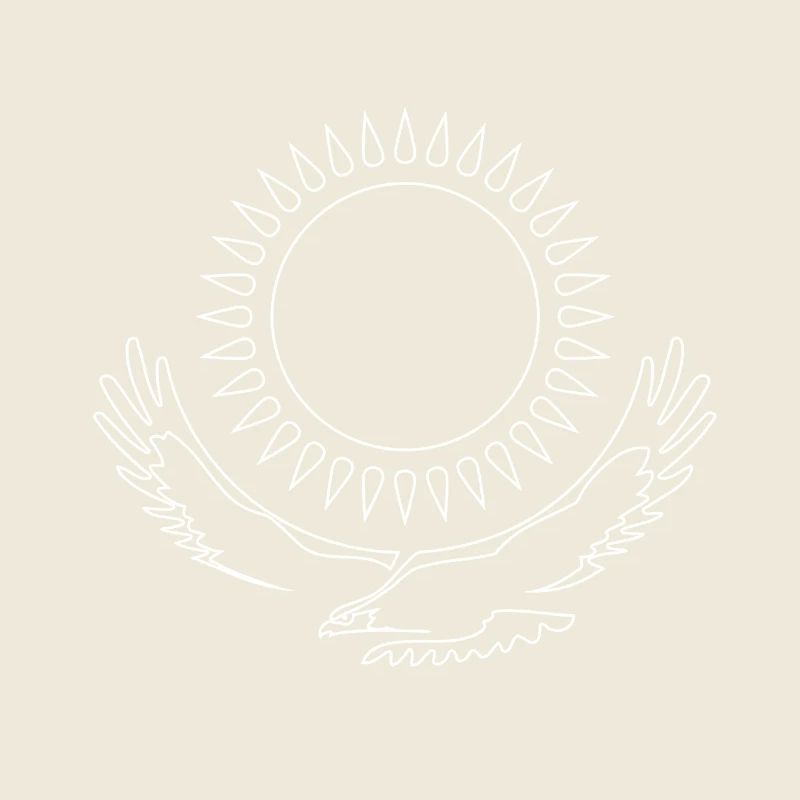 Kazakhstan Eagle steppe eagle line white flag