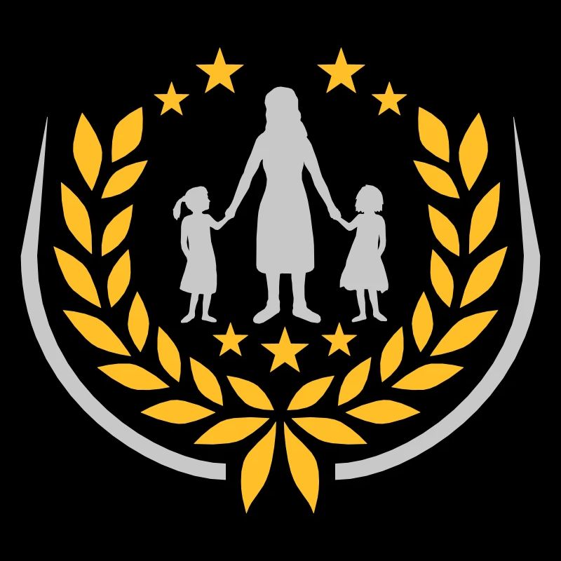 2 filles mère couronne de laurier