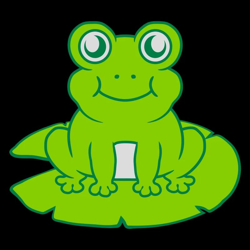 Frosch sitzt Seerose Seeblatt