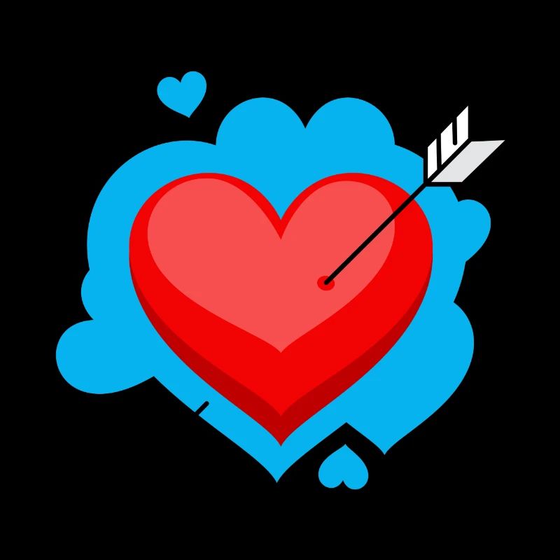 Coeur avec flèche et détails affectueux