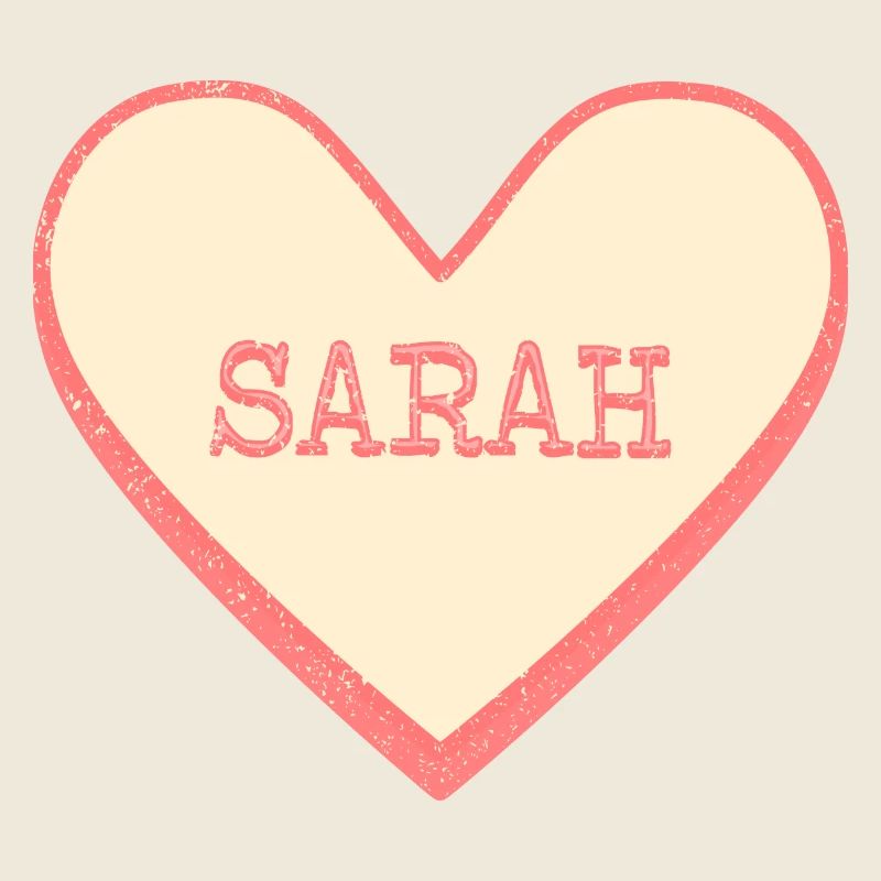 Sarah Surname First Name Pink Sugar Heart