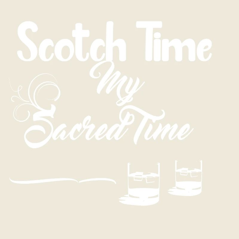 Scotch Time Design for Black T-chirts