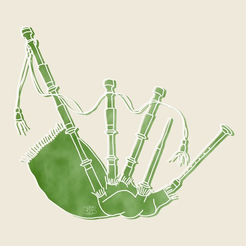 "Dudelsack", Boho Line Art Design, Serie "Music"