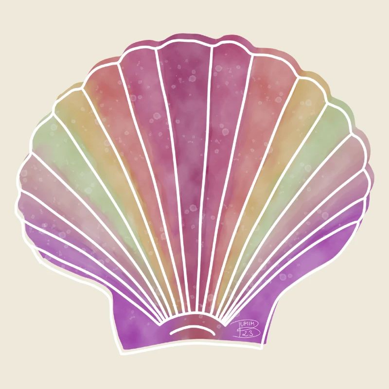 "Jakobsmuschel", Boho Line Art Design, "Shells"