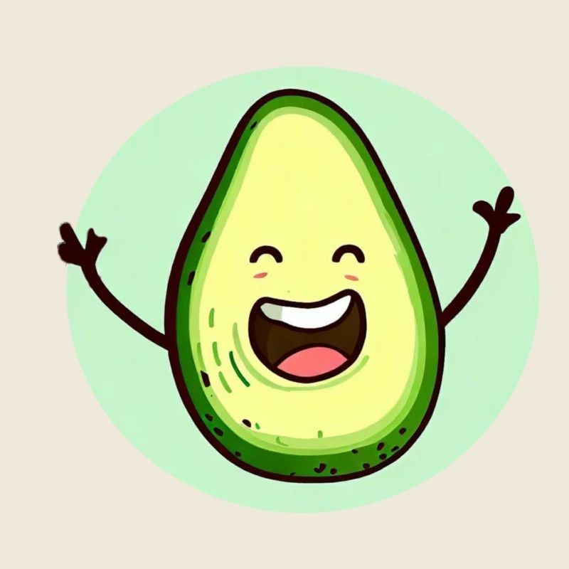 Fröhliche Avocado
