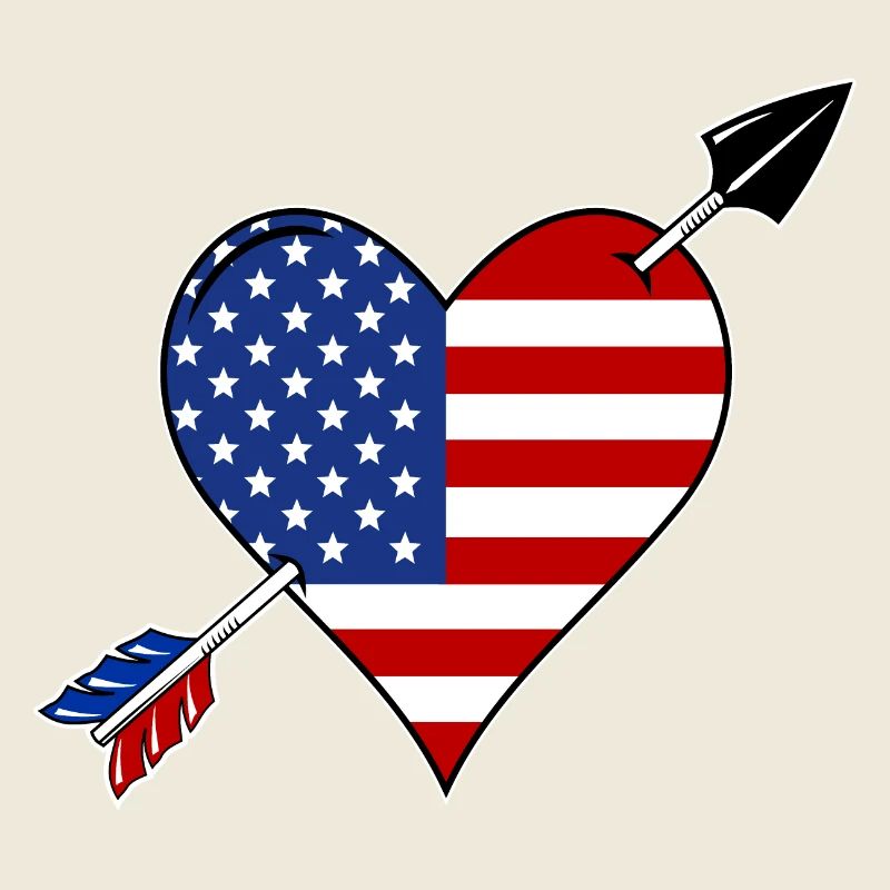 USA Flagge Herz Liebe