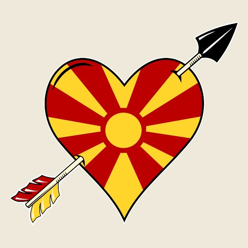 Macedonia Flag Heart Love