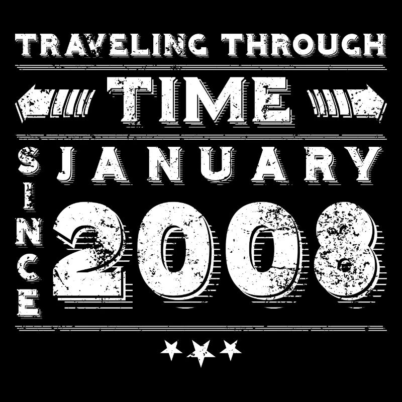 Vintage Zeitreise Geburtstags Design Januar 2008