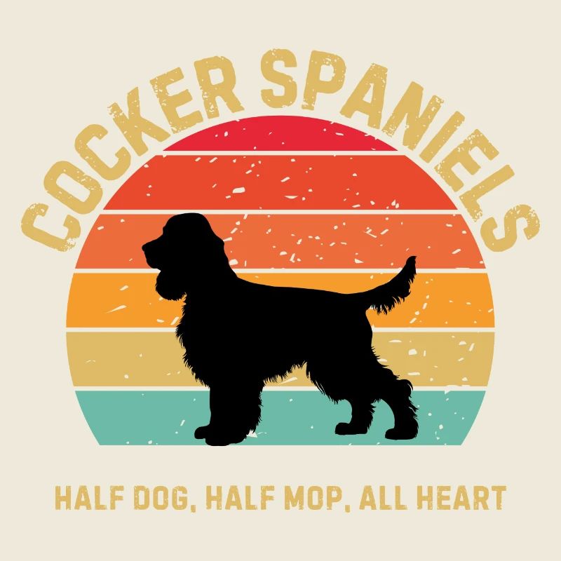 Cocker Spaniels Retro Sunset