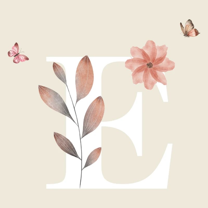 Buchstabe e Wildblumen Aquarelle