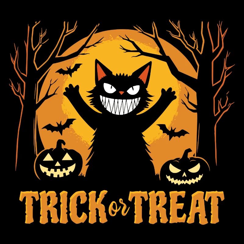 Chat d’Halloween - Trick or Treat - Effrayant
