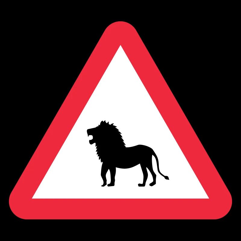 Caution Lion Warning