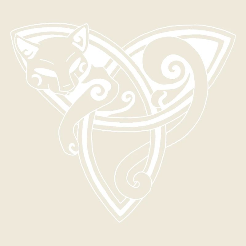 Le chat celte se repose (blanc)