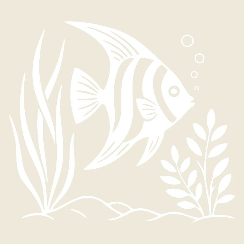 Black and White Tropical Fish Design