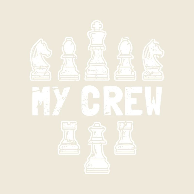 My Crew Chess Pieces Strategy Board Game Art
