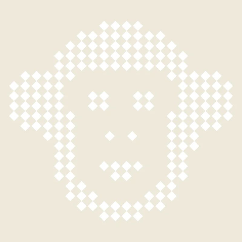 Pixel Monkey Diamant-Emblem