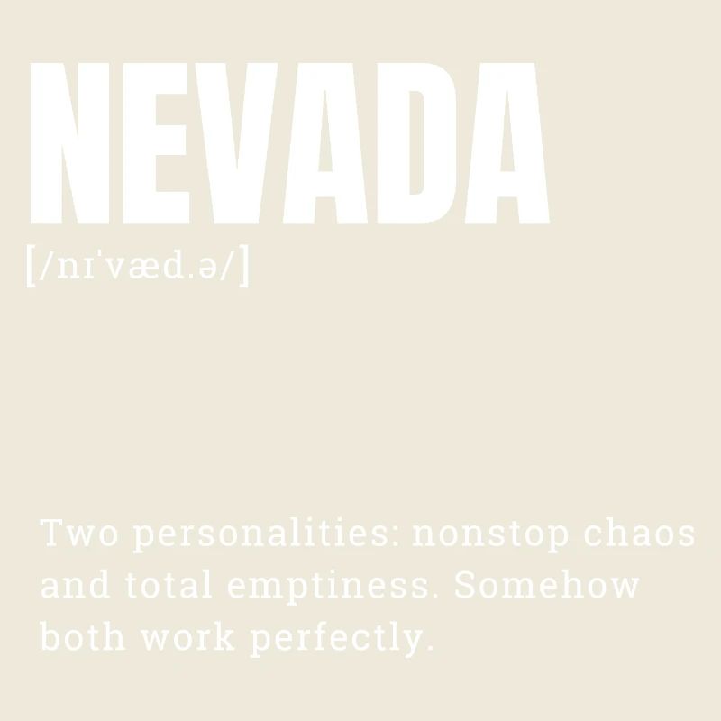 Dualité du Nevada : Typographie audacieuse Imprimé