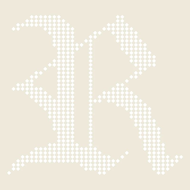 Monochromes gotisches R-Pixeldesign